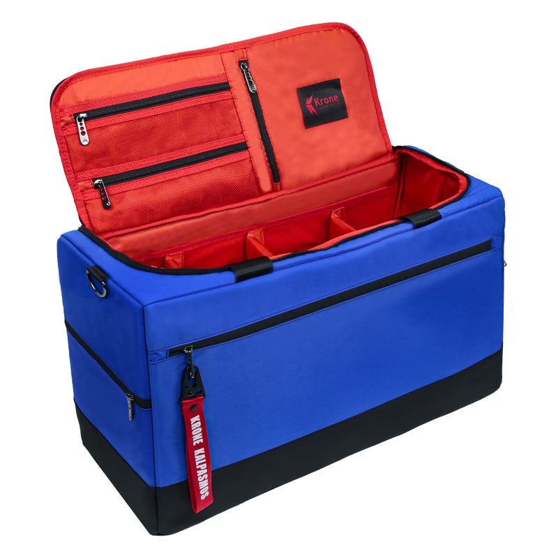Krone Kalpasmos Sneaker Bag for Travel/Sneakerhead gift/Outdoor Sports Bag/Gym Bag /, A Multi-functional Travel Duffel Bag with 3 Adjustable Dividers, & Shoulder Strap,Made of Nylon, by Krone Kalpasmos-Blue - Image 1